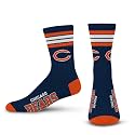 For Bare Feet NFL Officially Licensed Crew Socks, 4 Stripe Deuce