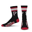 For Bare Feet NFL Officially Licensed Crew Socks, 4 Stripe Deuce