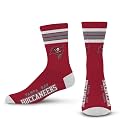 For Bare Feet NFL Officially Licensed Crew Socks, 4 Stripe Deuce