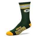 For Bare Feet NFL Officially Licensed Crew Socks, 4 Stripe Deuce