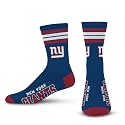 For Bare Feet NFL Officially Licensed Crew Socks, 4 Stripe Deuce