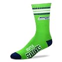 For Bare Feet NFL Officially Licensed Crew Socks, 4 Stripe Deuce