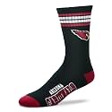 For Bare Feet NFL Officially Licensed Crew Socks, 4 Stripe Deuce