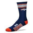 For Bare Feet NFL Officially Licensed Crew Socks, 4 Stripe Deuce