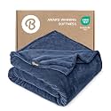 Bare Home Fleece Blanket Luxury Microplush (Full/Queen, Dark Blue)