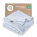 Bare Home Fleece Blanket Luxury Microplush (Full/Queen, Blue Mist)