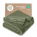 Bare Home Fleece Blanket Luxury Microplush (Throw, Cypress)