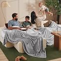 Bare Home Fleece Blanket Luxury Microplush (Giant, Light Grey)