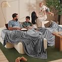Bare Home Fleece Blanket Luxury Microplush (Giant, Grey)