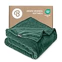 Bare Home Fleece Blanket Luxury Microplush (Full/Queen, Forest Green)