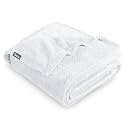 Bare Home Fleece Blanket Luxury Microplush (Throw, Chevron White)