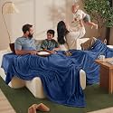 Bare Home Fleece Blanket Luxury Microplush (Giant, Dark Blue)