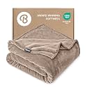 Bare Home Fleece Blanket Luxury Microplush (King, Taupe)
