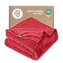Bare Home Fleece Blanket Luxury Microplush (Full/Queen, Red)