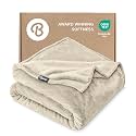 Bare Home Fleece Blanket Luxury Microplush (Kid, Oyster)