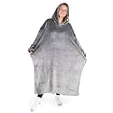 Bare Home Long Length Microplush Wearable Blanket with Side Pockets - Soft and Plush - Warm and Cozy - Adult &amp; Kid Sizes (Adult, Grey)