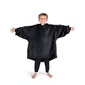 Bare Home Microplush Wearable Blanket with Side Pockets - Soft and Plush - Warm and Cozy - Adult & Kid Sizes (Kids, Black)