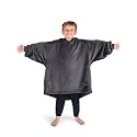 Bare Home Microplush Wearable Blanket with Side Pockets - Soft and Plush - Warm and Cozy - Adult & Kid Sizes (Kids, Forged Iron Grey)
