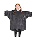 Bare Home Microplush Wearable Blanket with Split Front Pockets - Soft and Plush - Warm and Cozy - Adult &amp; Kid Sizes (Kids, Forged Iron Grey)