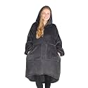 Bare Home Microplush Wearable Blanket with Split Front Pockets - Soft and Plush - Warm and Cozy - Adult &amp; Kid Sizes (Adult, Forged Iron Grey)