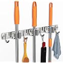 304 Stainless Steel Mop And Broom Holder Wall Mounted Stand - Pack Of 1, Hanging Shelves