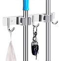 304 Stainless Steel Mop and Broom Holder Wall Mounted Stand - Pack of 1