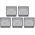 6x6x2 Inch 5-Piece Unbreakable Plastic Drawer Organizers Versatile Bathroom and Vanity Drawer Organizer Trays, Storage Bins for Makeup, Jewelries, Kitchen Utensils and Office (Light Black)