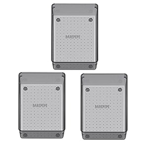 6x9x2 inch 3-piece unbreakable plastic drawer organizers versatile bathroom and vanity drawer organizer trays storage bins for makeup jewelries kitchen utensils and office light black