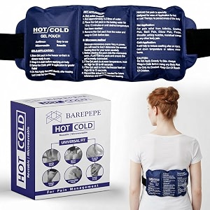 reusable hot and cold ice pack bag for pain relief gel bag for shoulder ankle knee back with adjustable strap - blue