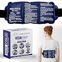 Reusable Hot and Cold Ice Pack Bag for Pain Relief Gel Bag for Shoulder Ankle Knee Back with Adjustable Strap - Blue