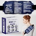 Reusable Hot and Cold Ice Pack Bag for Pain Relief Gel Bag for Shoulder Ankle Knee Back with Adjustable Strap - Blue