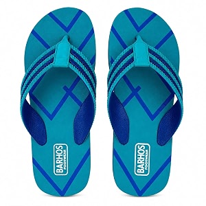 BARHOS Mens Flip Flops Turquoise Blue Navy