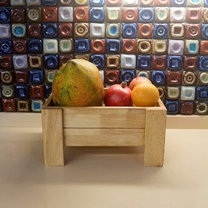 barish home decor39s - fruit basket 1 - beautiful and elegant  wooden fruit and vegetable basket  handcrafted with rubberwood  multipurpose basket storage rubberwood