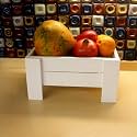 BARISH HOME DECOR'S - Fruit Basket 1 - Beautiful and Elegant | Wooden Fruit and Vegetable Basket | Handcrafted with Rubberwood | Multipurpose Basket Storage (WHITE (PAINTED))