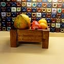BARISH HOME DECOR'S - Fruit Basket 1 - Beautiful and Elegant | Wooden Fruit and Vegetable Basket | Handcrafted with Rubberwood | Multipurpose Basket Storage (WALNUT)