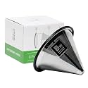 Barista Warrior Reusable Coffee Filter, Pour Over Dripper, Silver