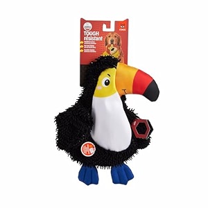barkbutler x fofos stuffing free crinkle tough dog toy bird - plush amp squeaky toys for dogs dog toys for large dogs 5-30kgs - black