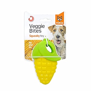barkbutler x fofos vegi-bites corn loud squeaky dog toy yellowsx-small-small dogs0-10kgsgood for teethampgumsfloats on watersoft foamampdurable tpr mixfor all dog breeds