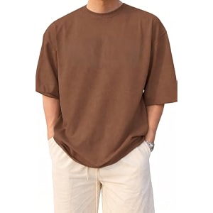 BARKEYO Mens Half Sleeve Round Neck French