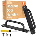 Barn Door Handles, 7.1" Gate Handle Outdoor Fence, Black Door Pulls Handle, Aluminium Alloy Sliding Closet Door Handle For Bifold Door, Kitchen, Cabinet, Bathroom, Closet, Garage Shed (2 Pack)