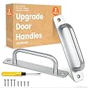 Barn Door Handles: 7.1" Gate Handle Outdoor Fence, Silver Door Pulls Handle, Aluminium Alloy Sliding Closet Door Handle For Bifold Door, Kitchen, Cabinet, Bathroom, Closet, Garage Shed (2 Pack)