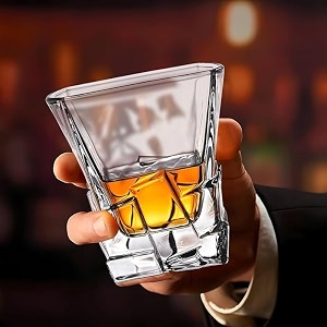barraid crystal whiskey glassset of 6 geometric design rocks glass 300 ml each