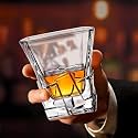BARRAID Crystal Whiskey Glass(Set of 6), Geometric Design, Rocks Glass 300 ml Each