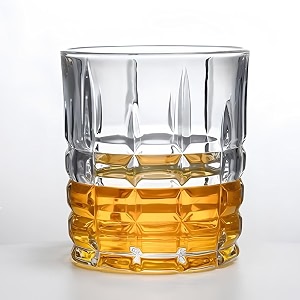 barraid modern spiral design whiskey glass 250 ml set of 6 clear crystal