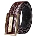 Barry.Wang Mens Ratchet Belts Leather Designer 1 3/8" Adjustable Buckle