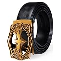 Barry.Wang Mens Ratchet Belts Leather Designer 1 3/8" Adjustable Buckle