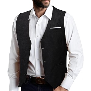 Barry.Wang Mens Outdoor Corduroy Vests Vintage Western