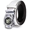 Barry.Wang Mens Ratchet Belts Leather Designer 1 3/8" Adjustable Buckle