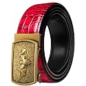 Barry.Wang Mens Ratchet Belts Leather Designer 1 3/8" Adjustable Buckle