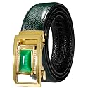 Barry.Wang Mens Ratchet Belts Leather Designer 1 3/8" Adjustable Buckle